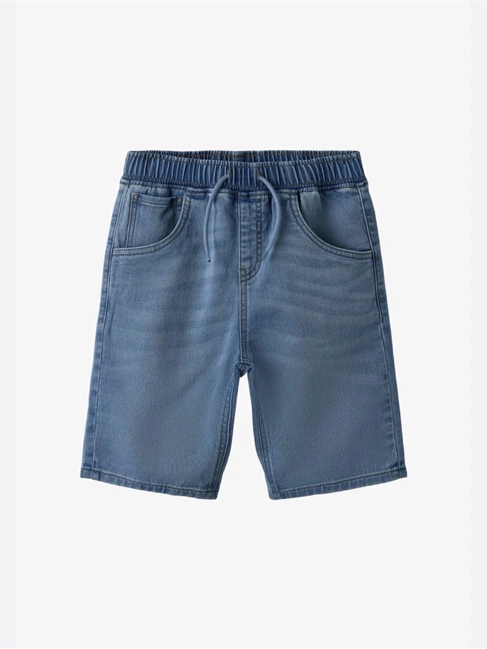 Kids Elastic-Waist Denim Shorts in Blue
